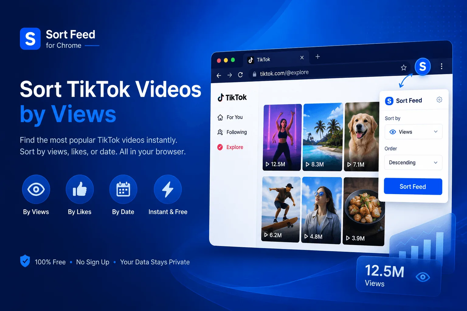 Sort Feed - Analyze TikTok video performance